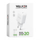 Мережевий зарядний пристрій (адаптер) 2в1 WALKER WH-63 PD_20W + Data Cable Type-C to Lightning white TPS-2710000303152 2710000303152