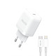 Мережевий зарядний пристрій (адаптер) 2в1 WALKER WH-63 PD_20W + Data Cable Type-C to Lightning white TPS-2710000303152 2710000303152
