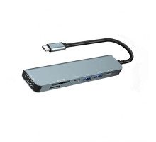 Перехідник USB-хаб 7в1 з роз'ємом Type-C grey TPS-2710000305576 2710000305576