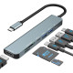 Перехідник USB-хаб 7в1 з роз'ємом Type-C grey TPS-2710000305576 2710000305576