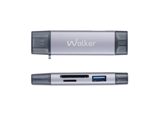 Кардрідер 6в1 WALKER WCD-83 (вихід USB/Micro, Type-C) grey TPS-2710000310839 2710000310839