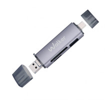Кардрідер 6в1 WALKER WCD-83 (вихід USB/Micro, Type-C) grey TPS-2710000310839 2710000310839