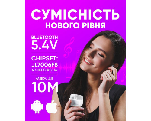 Навушники Bluetooth WALKER WTS-67 ANC+ENC black TPS-2710000311935 2710000311935