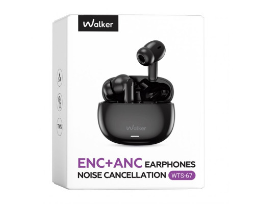 Навушники Bluetooth WALKER WTS-67 ANC+ENC black TPS-2710000311935 2710000311935