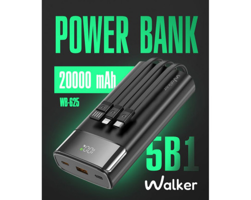 Power Bank WALKER WB-625 20000mAh black TPS-2710000311980 2710000311980