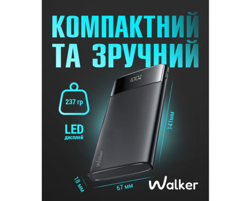Power Bank WALKER WB-615 10000mAh black TPS-2710000311973 2710000311973