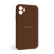 Чохол Full Silicone Case для Apple iPhone 12 dark brown (75) закрита камера