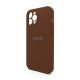 Чохол Full Silicone Case для Apple iPhone 12 Pro Max dark brown (75) закрита камера