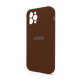 Чохол Full Silicone Case для Apple iPhone 12 Pro dark brown (75) закрита камера