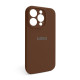 Чохол Full Silicone Case для Apple iPhone 15 Pro dark brown (75) закрита камера