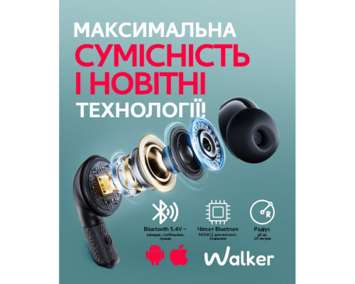 Навушники Bluetooth WALKER WTS-39 ENC white TPS-2710000315131 2710000315131