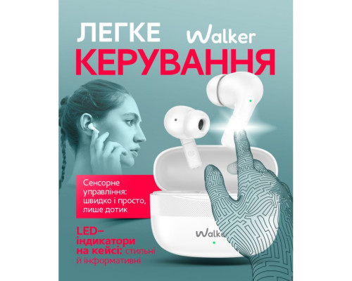 Навушники Bluetooth WALKER WTS-39 ENC white TPS-2710000315131 2710000315131