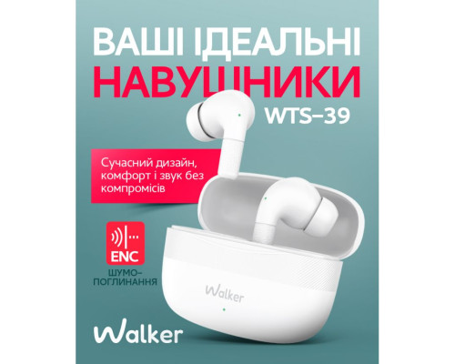 Навушники Bluetooth WALKER WTS-39 ENC black TPS-2710000315124 2710000315124