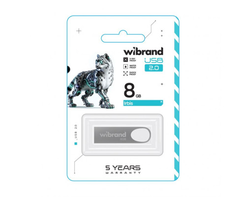 Флеш-пам'ять USB Wibrand Irbis 8GB USB 2.0 silver