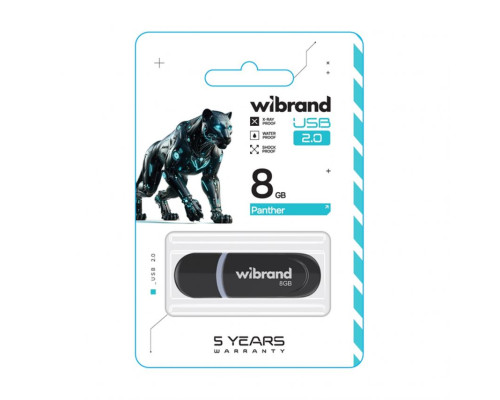 Флеш-пам'ять USB Wibrand Panther 8GB USB 2.0 black