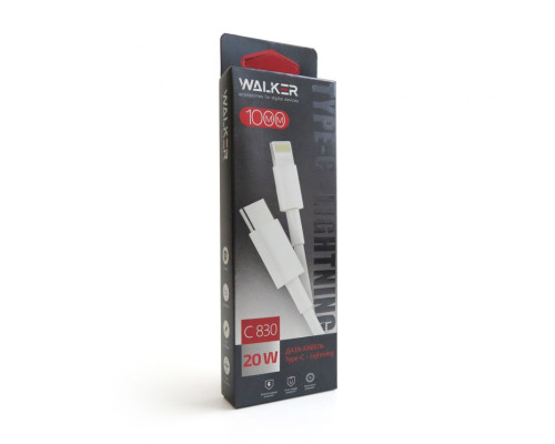 Кабель USB WALKER C830 Type-C - Lightning white