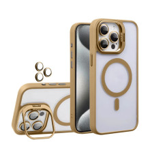 Чохол з функцією MagSafe для Apple iPhone 16 Pro Max з підставкою та захистом для камер gold brown (9) TPS-2710000318699 2710000318699