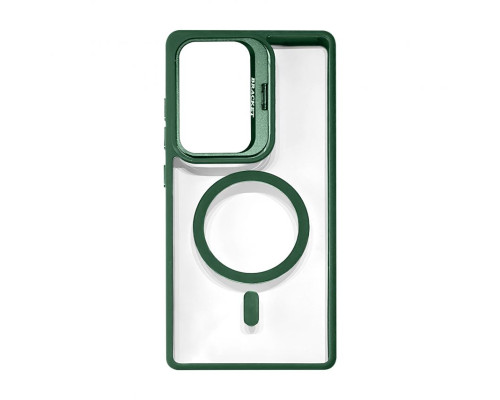 Чохол з функцією MagSafe для Samsung Galaxy S25 Ultra/S938 (2025) з підставкою та захистом для камер green (1) TPS-2710000318859 2710000318859