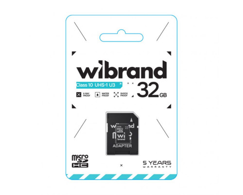 Карта пам'яті Wibrand MicroSDHC 32GB UHS-I Class 10 + SD-адаптер TPS-2710000326090 2710000326090