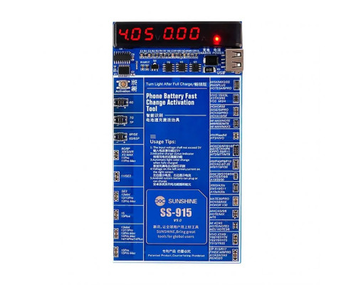 Активатор акумуляторів Sunshine SS-915 V9.0 (iPhone 6 - 15 Pro Max, Samsung, Huawei, Xiaomi) TPS-2710000327141 2710000327141
