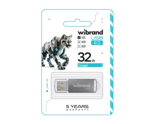 Флеш-пам'ять USB Wibrand Cougar 32GB USB 2.0 silver TPS-2710000327462 2710000327462