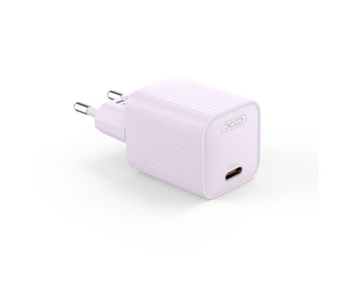 Мережевий зарядний пристрій (адаптер) 2в1 XO L146 PD_20W + Data Cable Type-C to Type-C purple TPS-2710000329749 2710000329749