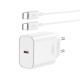 Мережевий зарядний пристрій (адаптер) 2в1 XO CE32 PD_20W + Data Cable Type-C to Type-C white TPS-2710000329602 2710000329602