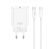 Мережевий зарядний пристрій (адаптер) 2в1 XO CE32 PD_20W + Data Cable Type-C to Type-C white TPS-2710000329602 2710000329602
