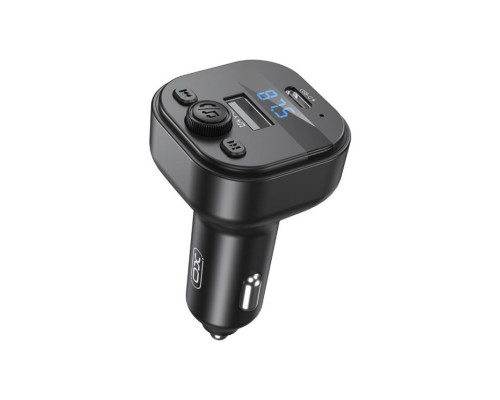 Автомобільний зарядний пристрій (адаптер) - FM-трансмітер 2в1 XO BCC18 PD15W + Data Cable Type-C to Type-C black TPS-2710000329381 2710000329381