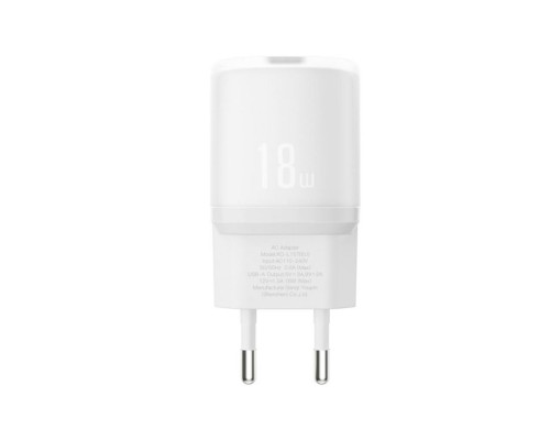 Мережевий зарядний пристрій (адаптер) XO L157 1USB/QC3.0/18W white TPS-2710000329398 2710000329398