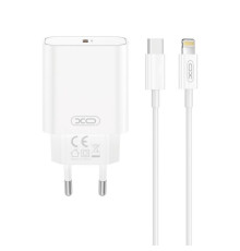 Мережевий зарядний пристрій (адаптер) 2в1 XO CE32 PD_20W + Data Cable Type-C to Lightning white TPS-2710000329596 2710000329596
