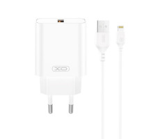Мережевий зарядний пристрій (адаптер) 2в1 XO CE33 QC_18W + USB to Lightning white TPS-2710000329824 2710000329824