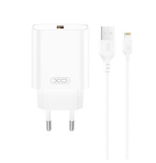 Мережевий зарядний пристрій (адаптер) 2в1 XO CE33 QC_18W + USB to Lightning white TPS-2710000329824 2710000329824