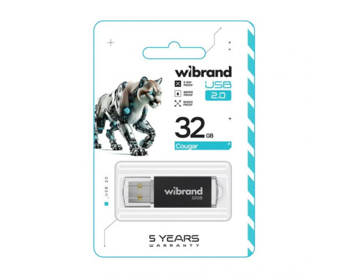 Флеш-пам'ять USB Wibrand Сougar 32GB USB 2.0 black TPS-2710000330226 2710000330226