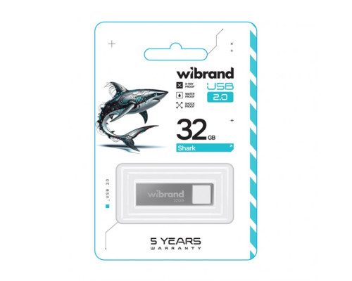 Флеш-пам'ять USB Wibrand Shark 32GB USB 2.0 silver TPS-2710000330592 2710000330592