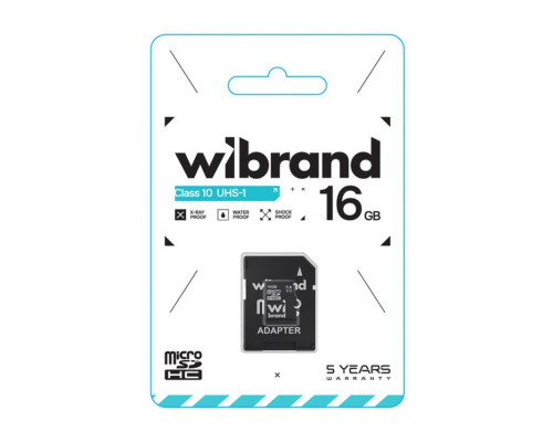 Карта пам'яті Wibrand MicroSDHC 16GB UHS-I Class 10 + SD-адаптер TPS-2710000332060 2710000332060