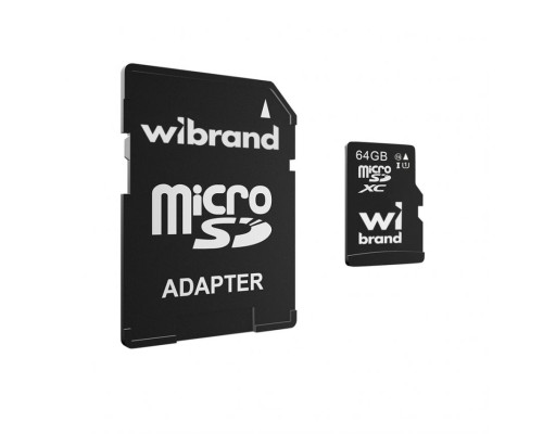 Карта пам'яті Wibrand MicroSDHC 64GB UHS-I Class 10 + SD-адаптер TPS-2710000334804 2710000334804