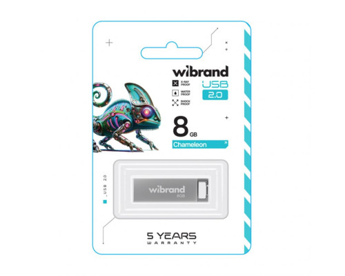 Флеш-пам'ять USB Wibrand Chameleon 8GB USB 2.0 silver TPS-2710000335931 2710000335931