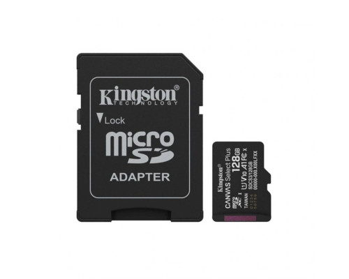 Карта пам'яті Kingston Canvas Select Plus MicroSDXC 128GB Class 10 UHS-I R150MB/s + SD-адаптер (SDCS2/128GBSP) TPS-2710000342915 2710000342915