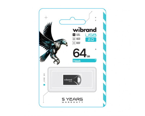 Флеш-пам'ять USB Wibrand Hawk 64GB USB 2.0 black TPS-2710000343448 2710000343448
