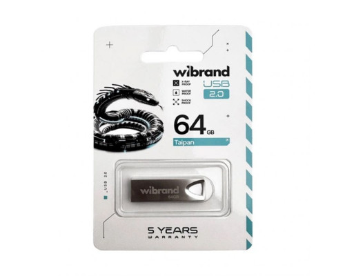 Флеш-пам'ять USB Wibrand Taipan 64GB USB 2.0 silver TPS-2710000343455 2710000343455