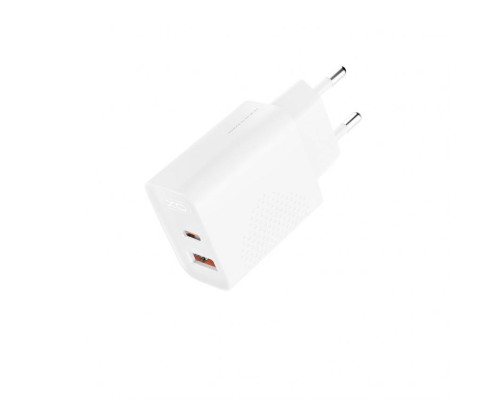 Мережевий зарядний пристрій (адаптер) XO L161 PD_20W / QC3.0_18W + Data Cable Type-C to Type-C white TPS-2710000344544 2710000344544