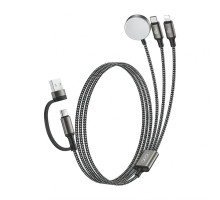 Бездротовий зарядний пристрій XO CX040 USB-A/USB-C 3в1 (AppleWatch + 100W Type-C cable + Lightning cable) black TPS-2710000344582 2710000344582