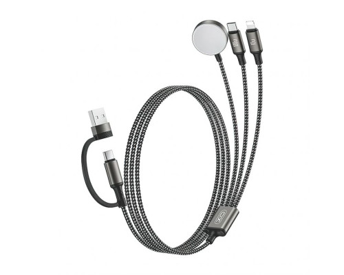 Бездротовий зарядний пристрій XO CX040 USB-A/USB-C 3в1 (AppleWatch + 100W Type-C cable + Lightning cable) black TPS-2710000344582 2710000344582