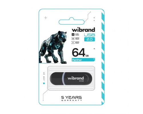 Флеш-пам'ять USB Wibrand Panther 64GB USB 2.0 black TPS-2710000345893 2710000345893