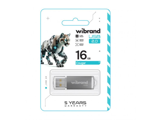 Флеш-пам'ять USB Wibrand Сougar 16GB USB 2.0 silver TPS-2710000348689 2710000348689