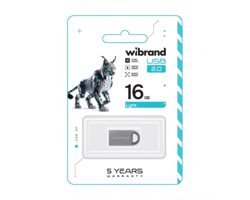 Флеш-пам'ять USB Wibrand Lynx 16GB USB 2.0 silver TPS-2710000348696 2710000348696