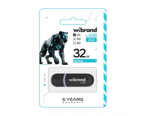Флеш-пам'ять USB Wibrand Panther 32GB USB 2.0 black TPS-2710000348719 2710000348719