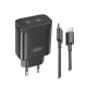 Мережевий зарядний пристрій (адаптер) 2в1 XO L105 2xPD / 35W + Data Cable Type-C to Lightning black TPS-2710000349945 2710000349945