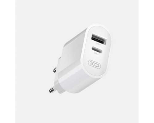 Мережевий зарядний пристрій (адаптер) XO L97 PD / QC3.0 / 2.4A Max + Data Cable USB to Micro white TPS-2710000349952 2710000349952